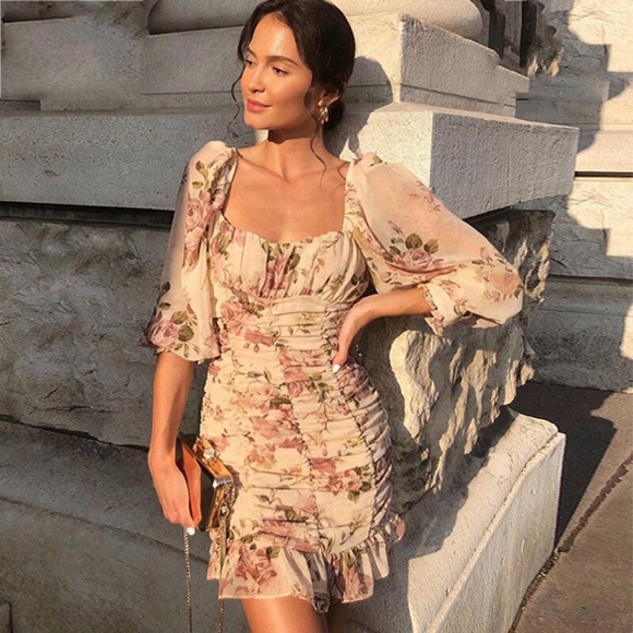 Zara Floral Print Draped Dress - Picture 15 of 16